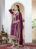 Teeya Creation Wine Color Chinnon Silk Embroidery Work Fully Stitched Salwar Suit - Distacart