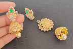AD Emeralds Designer 4 in 1 Earrings for parties