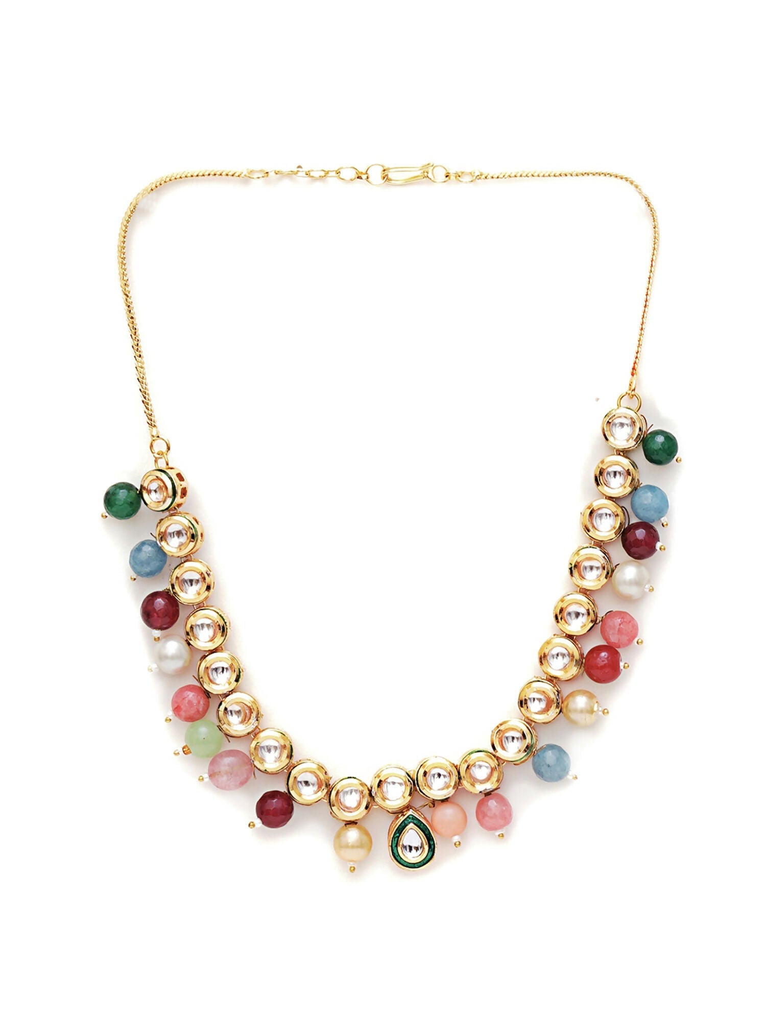 Kundan Necklace (Multi Color) - Ruby Raang