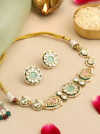 Ruby Raang Kundan Choker Neckpiece With Matching Studs