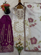 Teeya Creation Wine Gimmy Silk Designer Embroidery Work Wedding Wear Palazzo Pair - Distacart