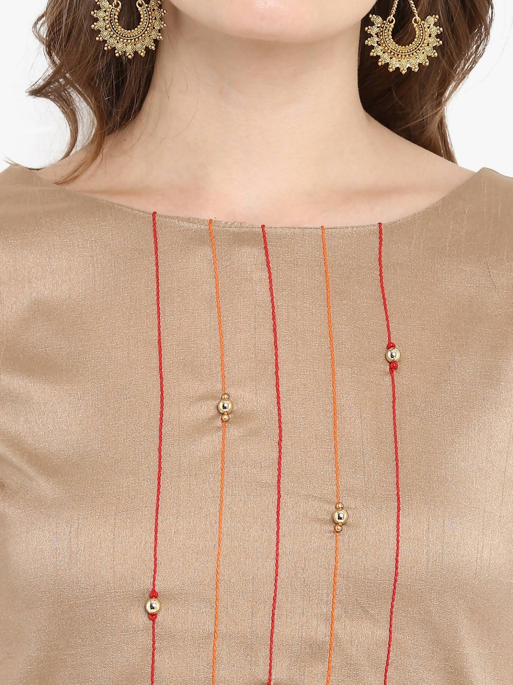 Janasya Brown Printed Straight Kurta - Distacart