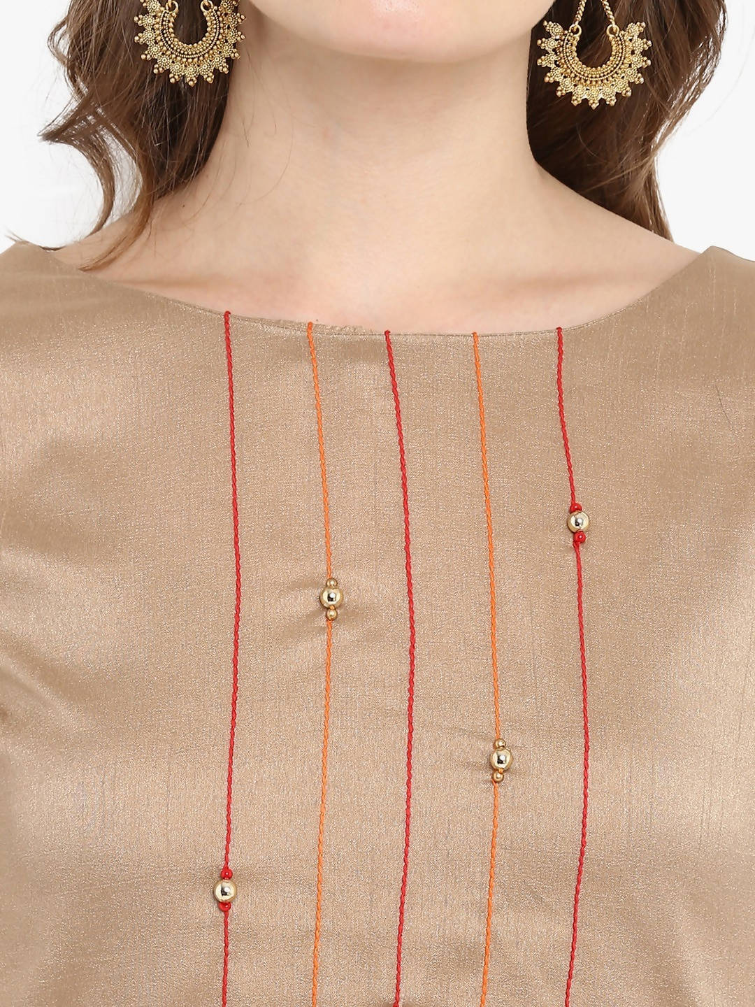 Janasya Brown Printed Straight Kurta - Distacart