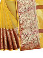 Vamika Banarasi Jaquard Yellow Weaving Saree