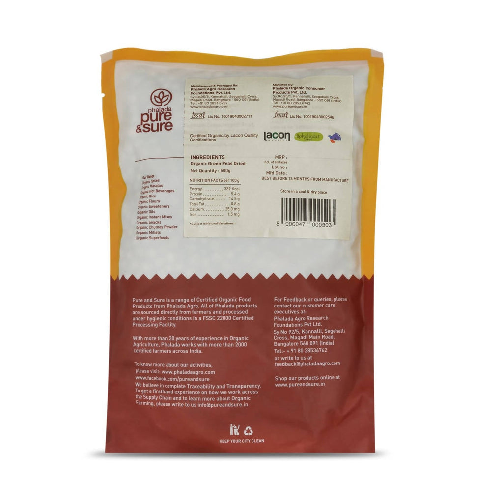 Green Peas Dried Traditional Organic Pulses