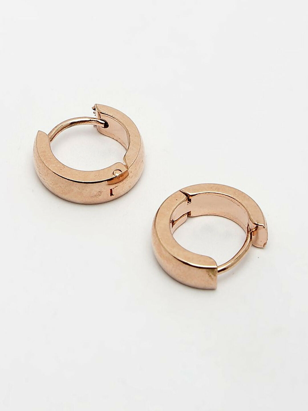 NVR Men's Rose Gold Plated Hoop Earrings - Distacart