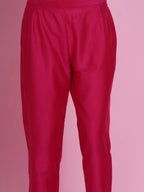 Women Republic Pink Lurex Cotton Kaftan Style Kurta With Pants - Distacart