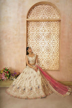 Kesar Fab White Zari Silk Hand_Woven Lehenga