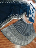 Jyoti Fashion Catching Bottle Green Faux Georgette Sequins with Paper Mirror & Jari Embroidery Lehenga Choli with Dupatta