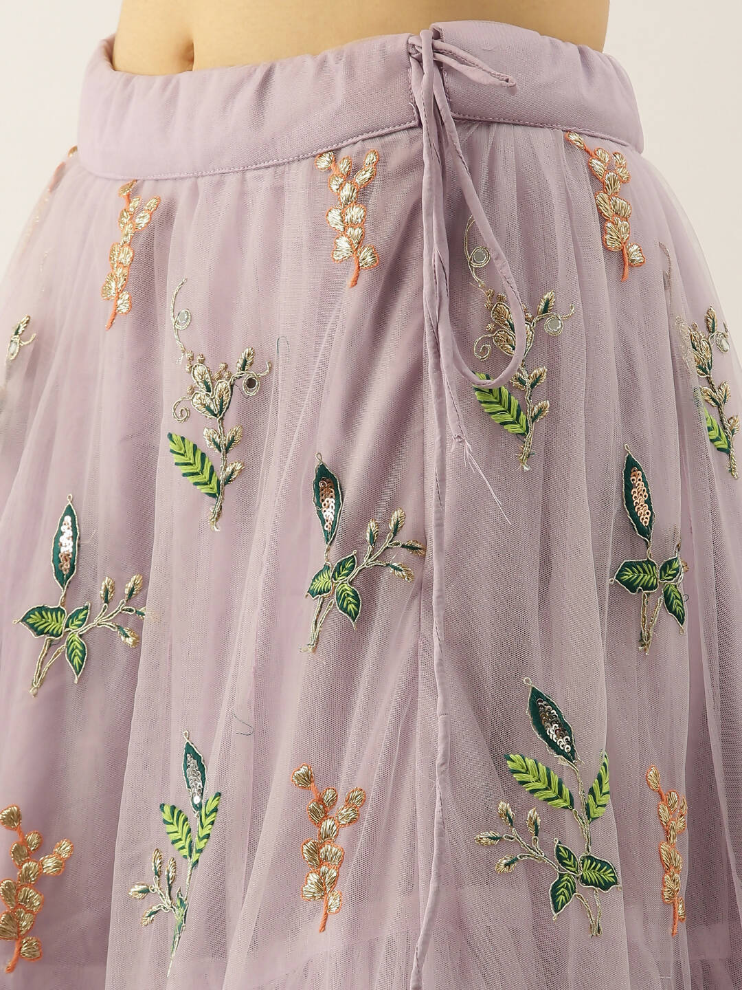 House of Panchhi Lavender - Net Embroidered Sequence Lehenga