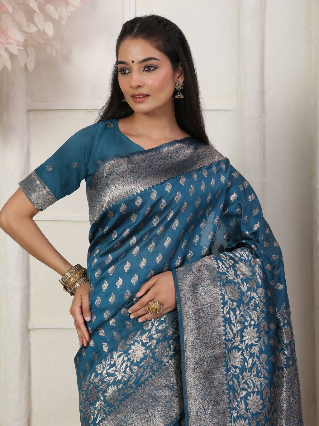Shree Shyam Fashion Lichi Silk Light Pink Saree - Distacart