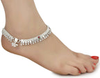 AanyaCentric Gold-plated Mangalsutra Pendant Earring Set & Silver Plated Anklet - Distacart
