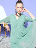 Janasya Green Woven Design Dobby Weave Kurta - Distacart