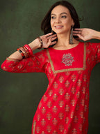 Sangria Printed Kurta With Palazzo