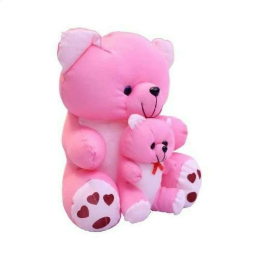 Tedstree Soft Toys Skin Friendly Super Soft Mother With Child Teddy Bears (Pink )