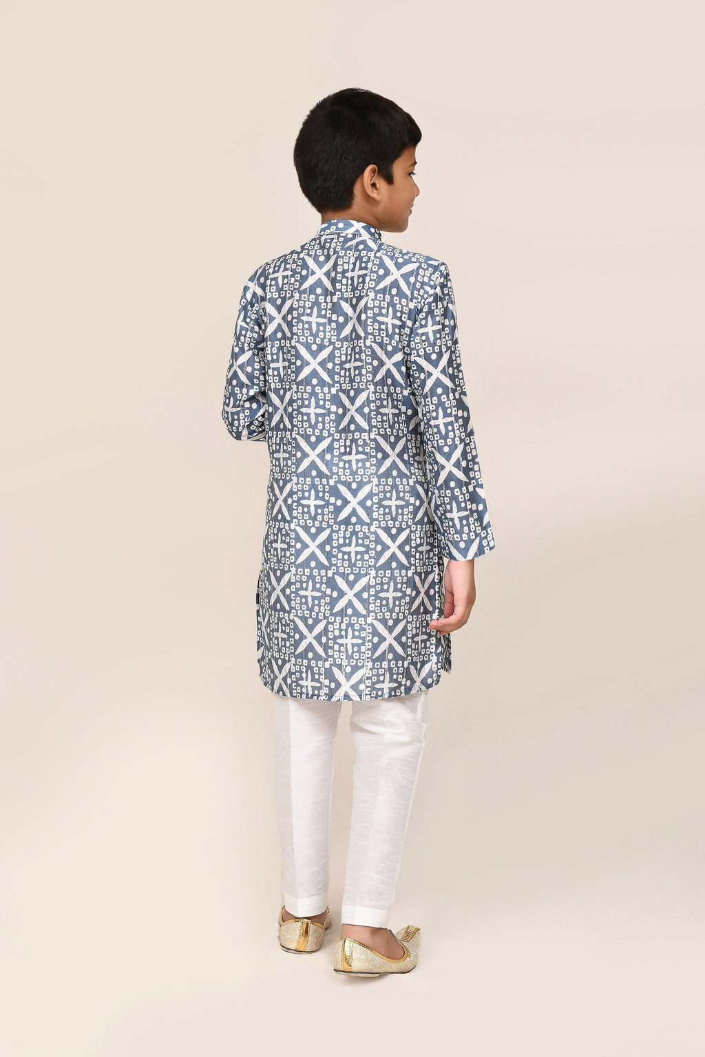 Joban Fashion Silk Navy Blue Kurta With Straight Fit Pant