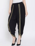 Indian Clothing Cheera Women’s Black Dhoti With Golden Lace