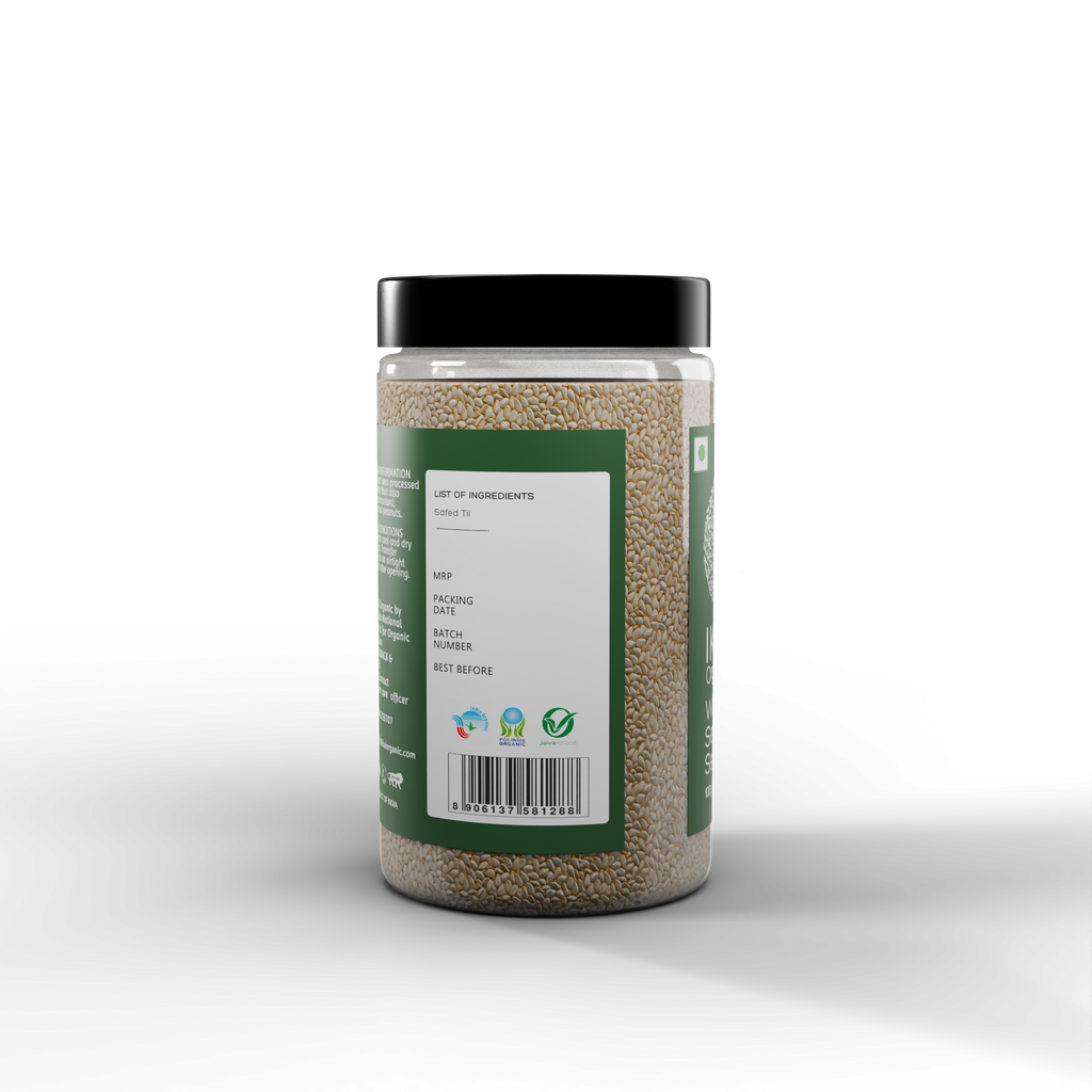 6 - Organic White Sesame Seeds - 100g