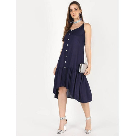 Cheera High Low Front Buttaning Dress
