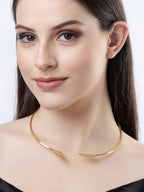 NVR Women Gold-Polished Circular Choker Necklace