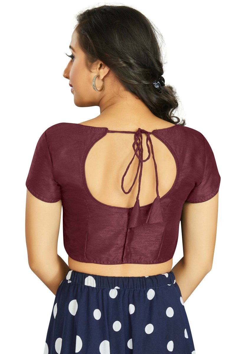 Aastha Fashion Women's Wine Art Silk Designer Festive Wear Readymade Blouse