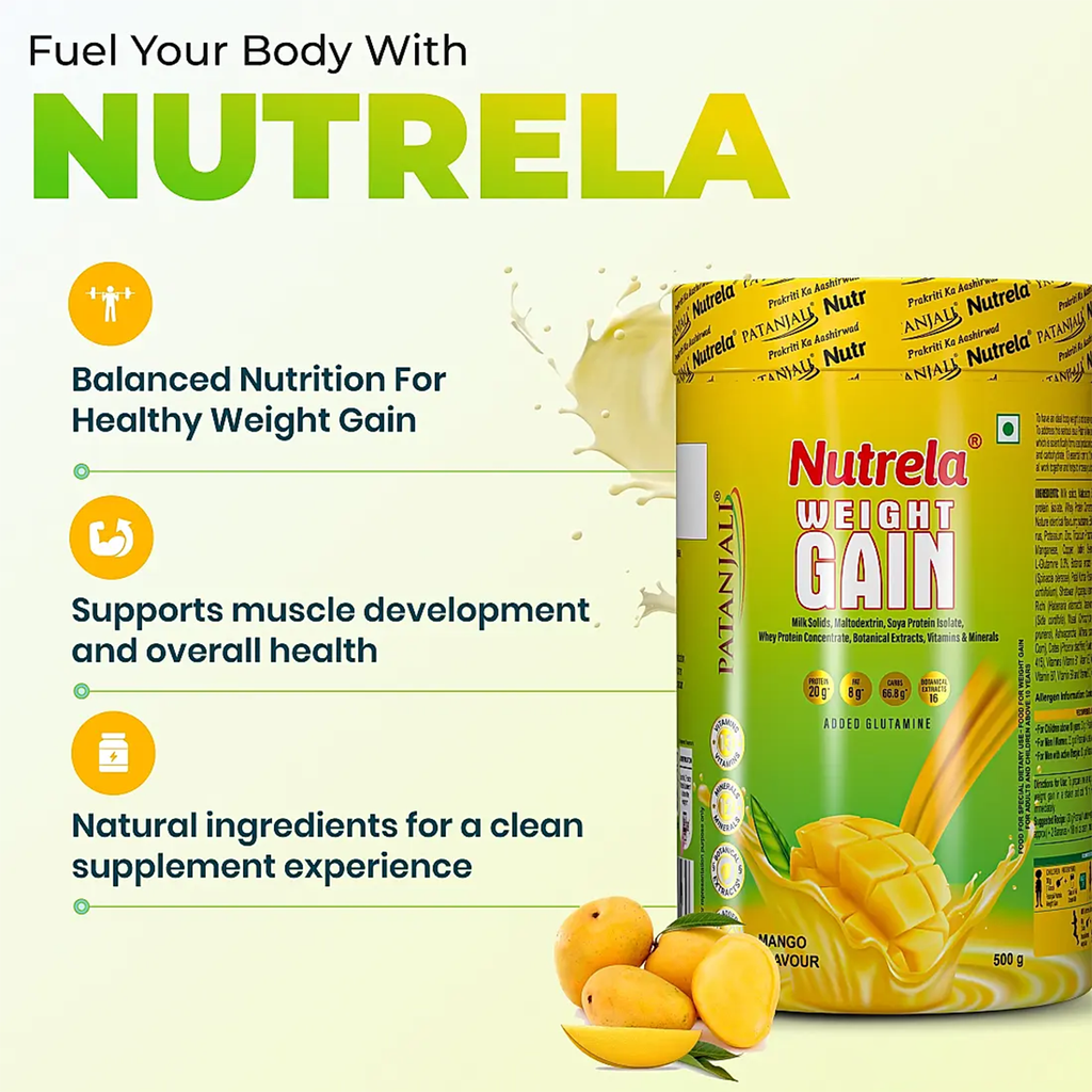 Patanjali Nutrela Weight Gain - Mango Flavour - Distacart