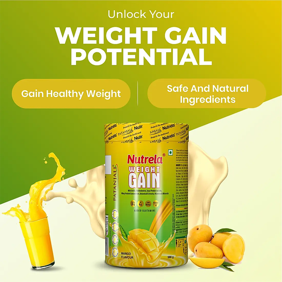 Patanjali Nutrela Weight Gain - Mango Flavour - Distacart