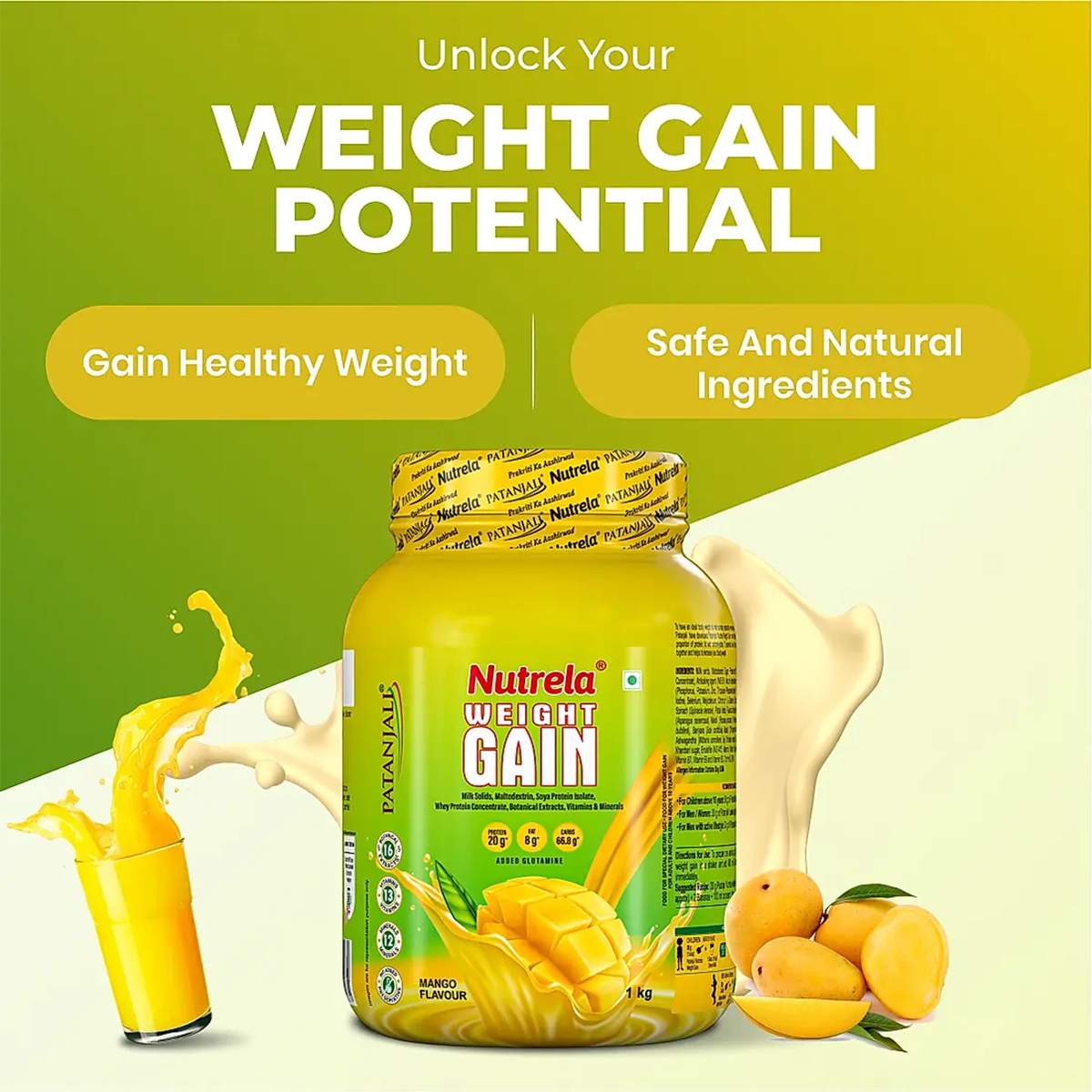Patanjali Nutrela Weight Gain - Mango Flavour - Distacart