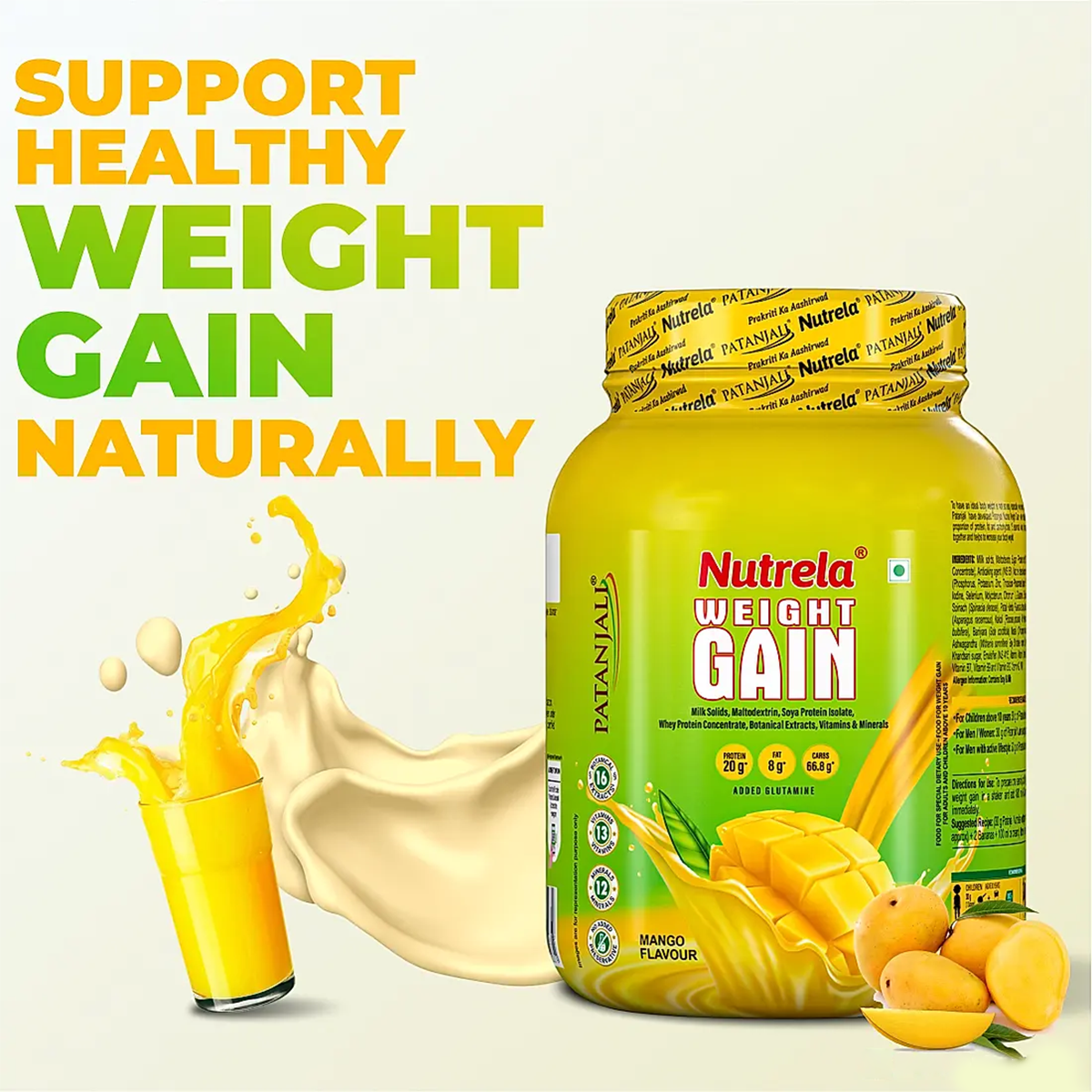 Patanjali Nutrela Weight Gain - Mango Flavour - Distacart