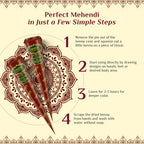Neeta Mehendi Cone For Hand Design – 12 Henna Cones Reddish Brown