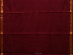 Maroon Khadi Cotton Handloom Saree with Pallu Design - Global Threads