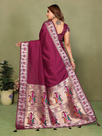 Anaita Maroon Paithani Gala Silk Saree With Blouse - Distacart