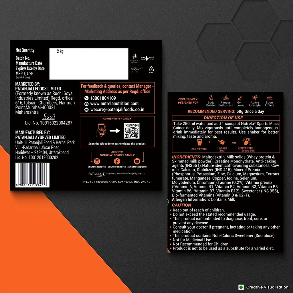 Patanjali Nutrela Sports Mass Gainer (Frvan-ice) - Distacart