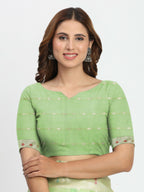 Shree Shyam Fashion Linen Cotton Light Green Saree - Distacart