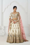 Kesar Fab White Zari Silk Hand_Woven Lehenga