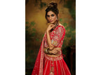 House of Panchhi Red Pure Silk Moti & Zarkan heavy embroidery Lehenga choli & Dupatta