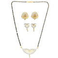AanyaCentric Gold-Polished Mangalsutra with Pendant, 2 Pair Earrings