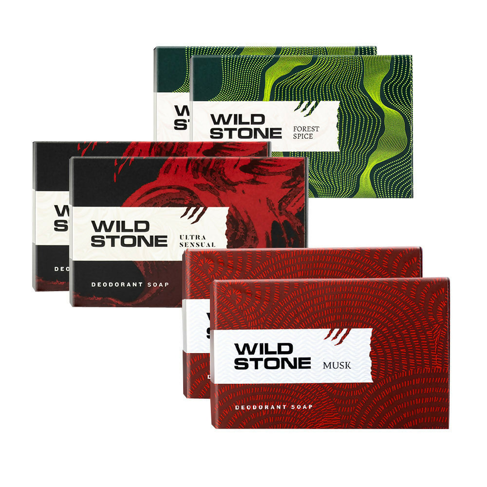 Wild Stone Ultra Sensual Forest Spice & Musk Soap for Men - Combo
