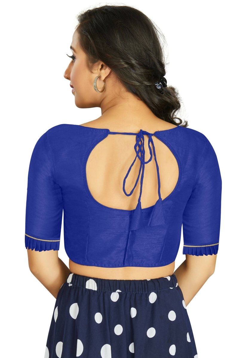 Aastha Fashion Women's Blue Art Silk Designer Party Wear Readymade Blouse
