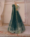 Jyoti Fashion Catching Bottle Green Faux Georgette Sequins with Paper Mirror & Jari Embroidery Lehenga Choli with Dupatta