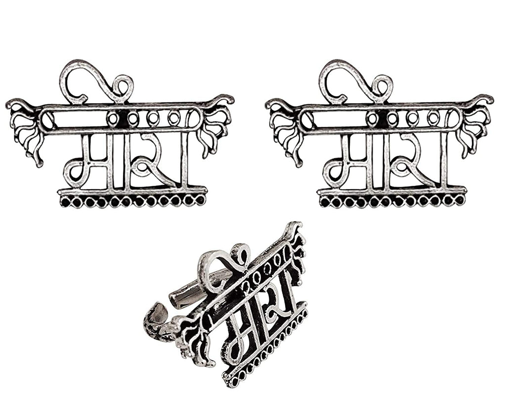 Silver-Plated Alloy Silver Oxidised Ring And Earring Combo - The Pari - Distacart