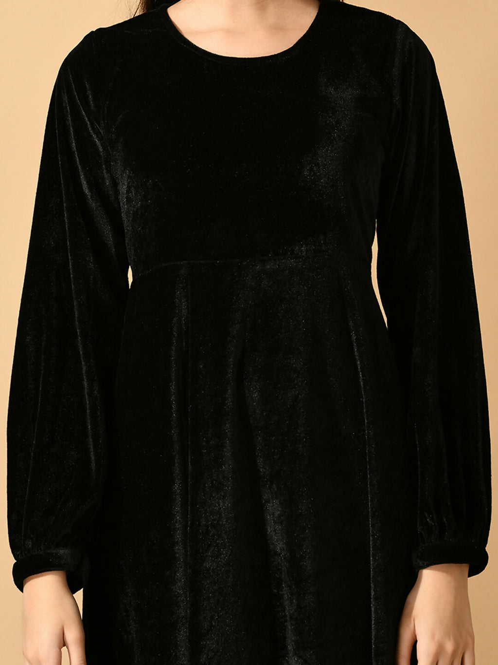 Myshka Women's Black Fit and Flare Party Dress - Distacart