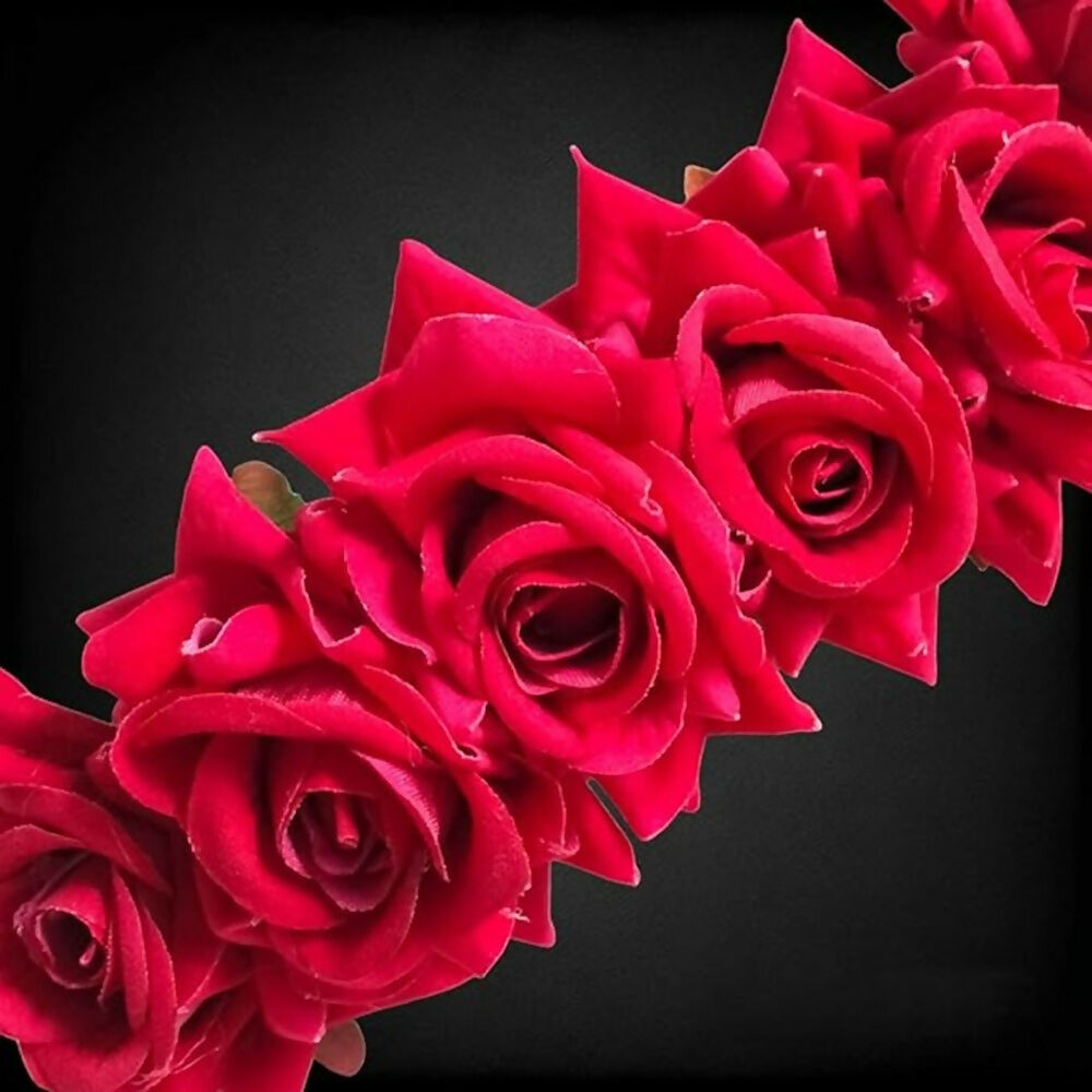 Pink Velvet Rose Gajra