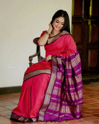 DEIANA'S Beautiful Designer Golden zari Soft Lichi Silk Saree - Pink