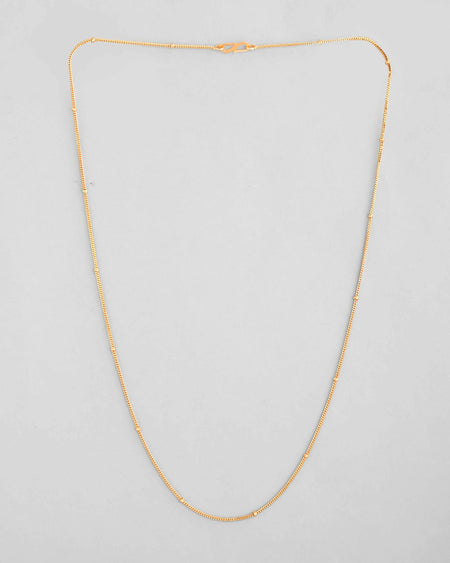VOJ Gold-Polished Small Gold Beads Chain For Women