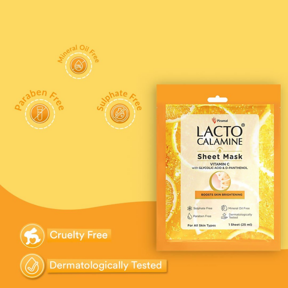 Lacto Calamine Vitamin C Face Sheet Mask - Distacart