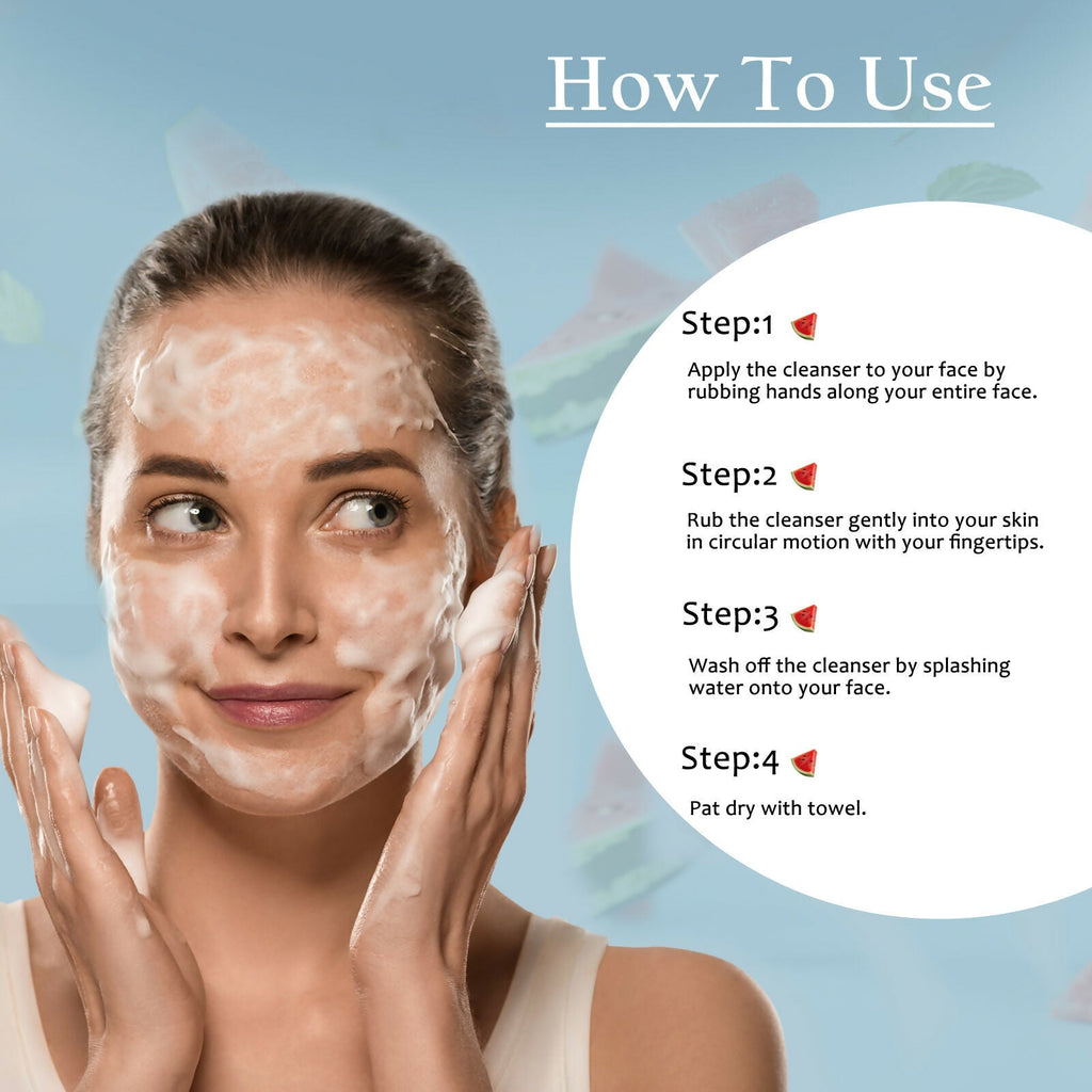 Globus Naturals Watermelon Face Wash with Vitamin B3 & Hyaluronic Acid - Distacart