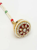 NVR Women's Gold-Polished CZ Stone-Studded Borla Maang Tikka - Distacart