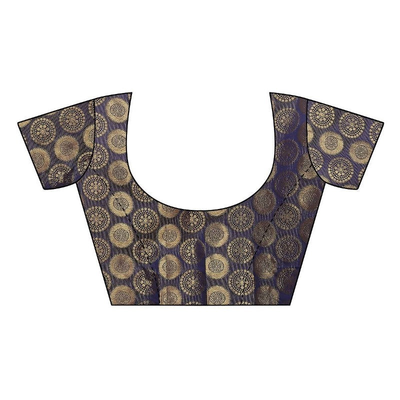  Navy Satin Designer Blouse (DUST NAVY)