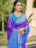 Shree Shyam Fashion Purple Pochampally Silk Saree - Distacart